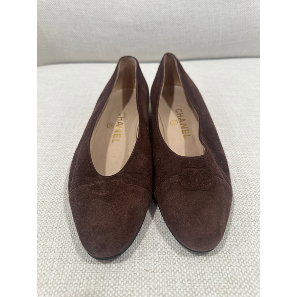 Chanel Shoes - Chanel Brown Suede Flats